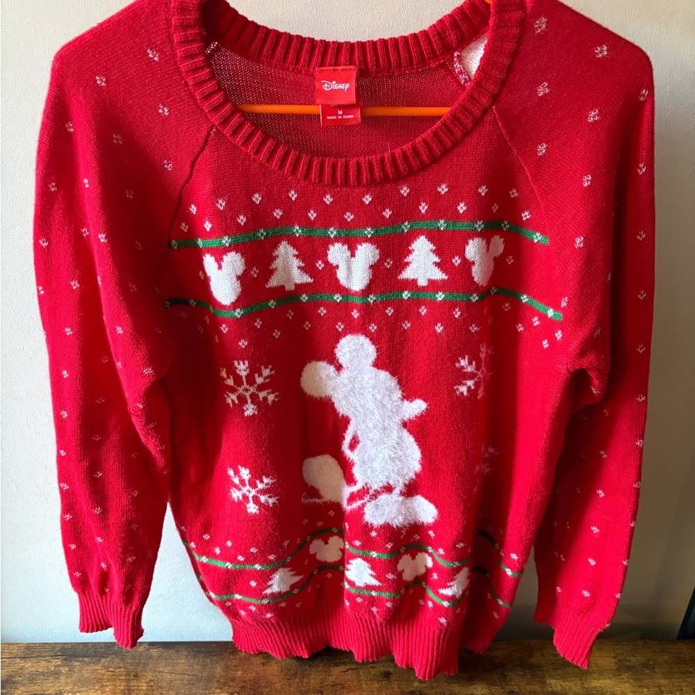 Disney Red Holiday Mikey Sweater